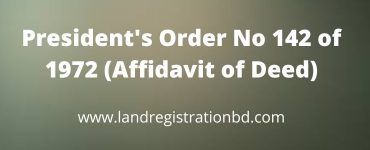 President's Order No 142 of 1972 (Affidavit of Deed)