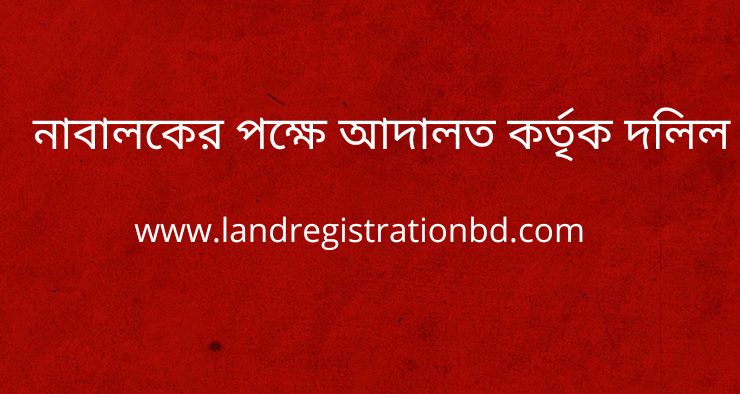 নাবালকের পক্ষে আদালত কর্তৃক দলিল